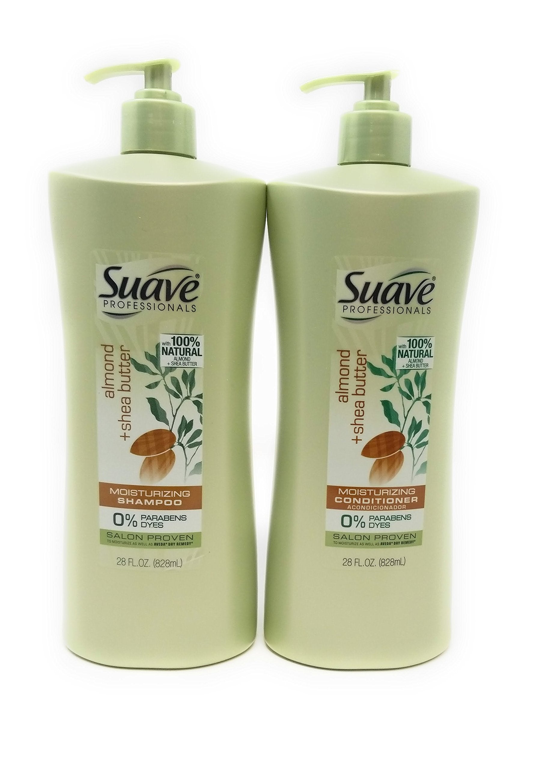 Suave Professionals Shampoo and Conditioner, Almond and Shea Butter, 28 Ounce
